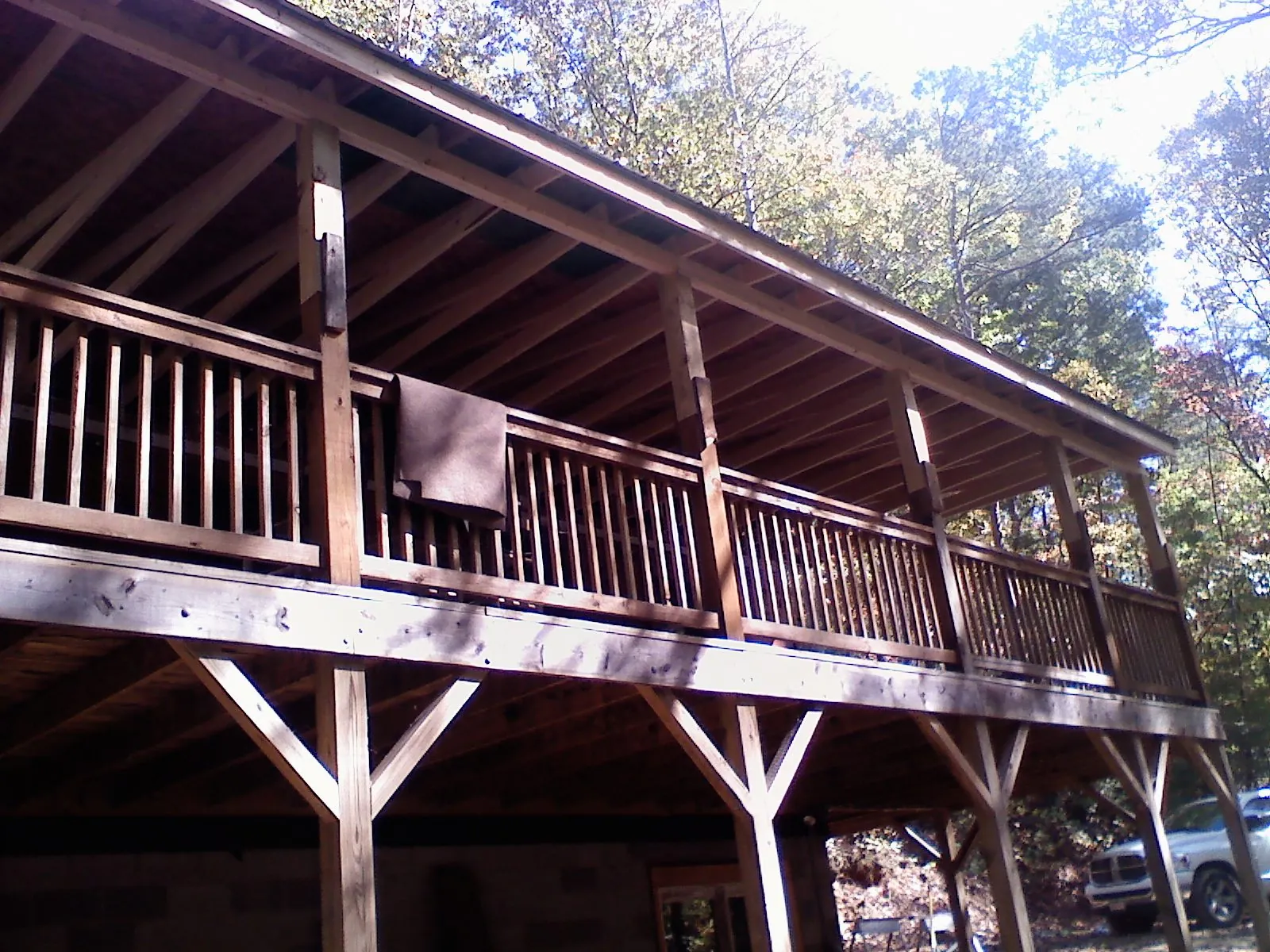 Timber framing under a new elevated porch and deck — Roof Leak Repair in Pikeville by Roofing Brothers